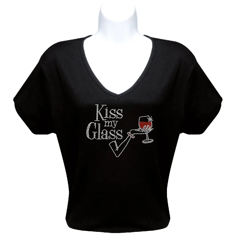 Kiss My... Rhinestone T-Shirt *Select Sizes on Sale* Fitted T-Shirt Seamless Stretchy