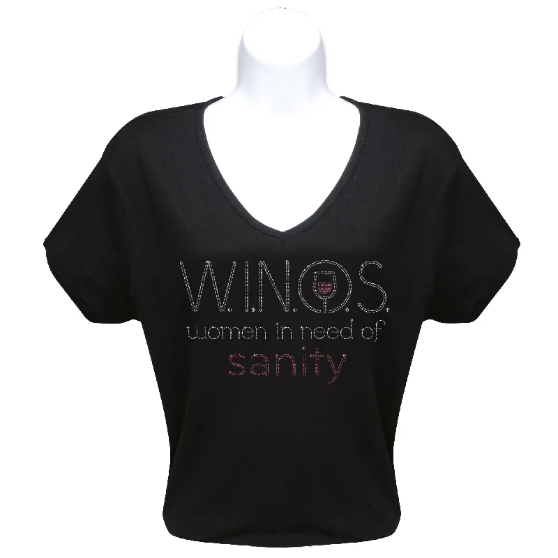 W.I.N.O.S. Rhinestone T-Shirt Seamless Knitted Crochet