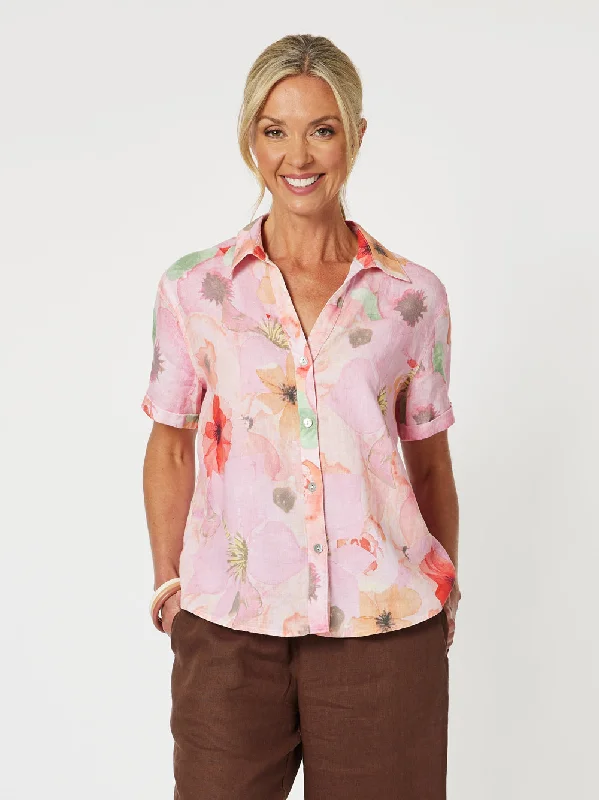 Brighton Floral Poppy Shirt - Multi Chenille Blend Fleece Blend Nylon Blend