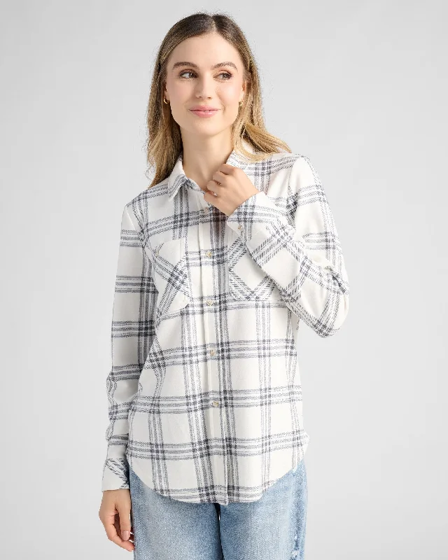 Ivory Charcoal Plaid