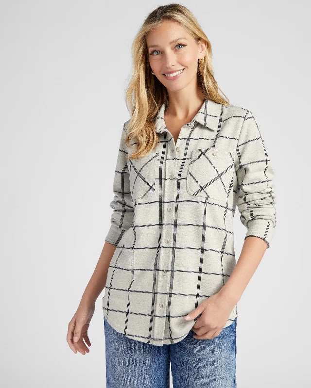 Ivory Navy Plaid