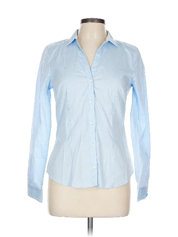 Long Sleeve Button Down Shirt Lace Blend Ribbed Blend Corduroy Blend