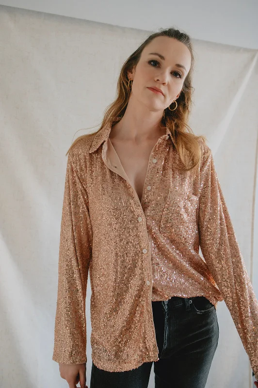 The Rose Gold Button Shirt Cozy Warm Stylish