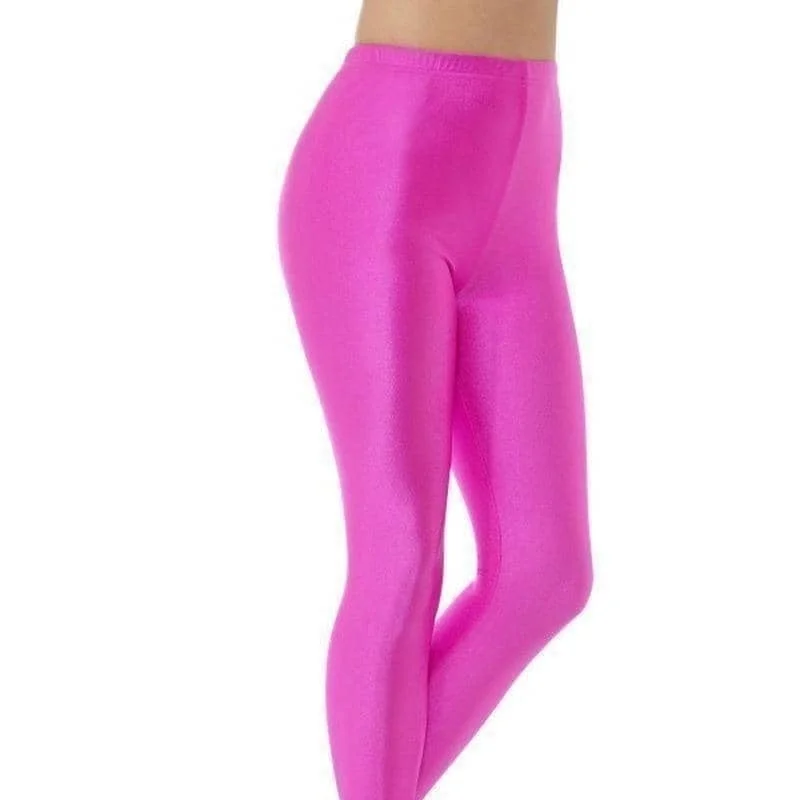 80s Disco Spandex Leggings Adult Neon Pink Chic Smooth Fit Leggings