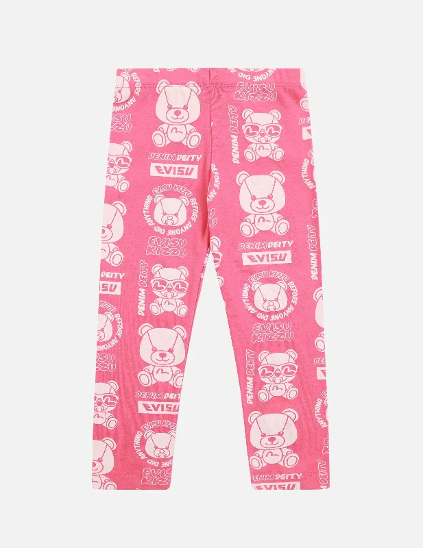 Allover  Bear Print Leggings Casual Slim-Fit Leggings