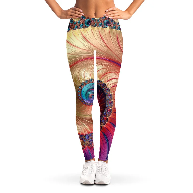 Infinite Fractal Print Women's Leggings Chic Velvet Soft Leggings