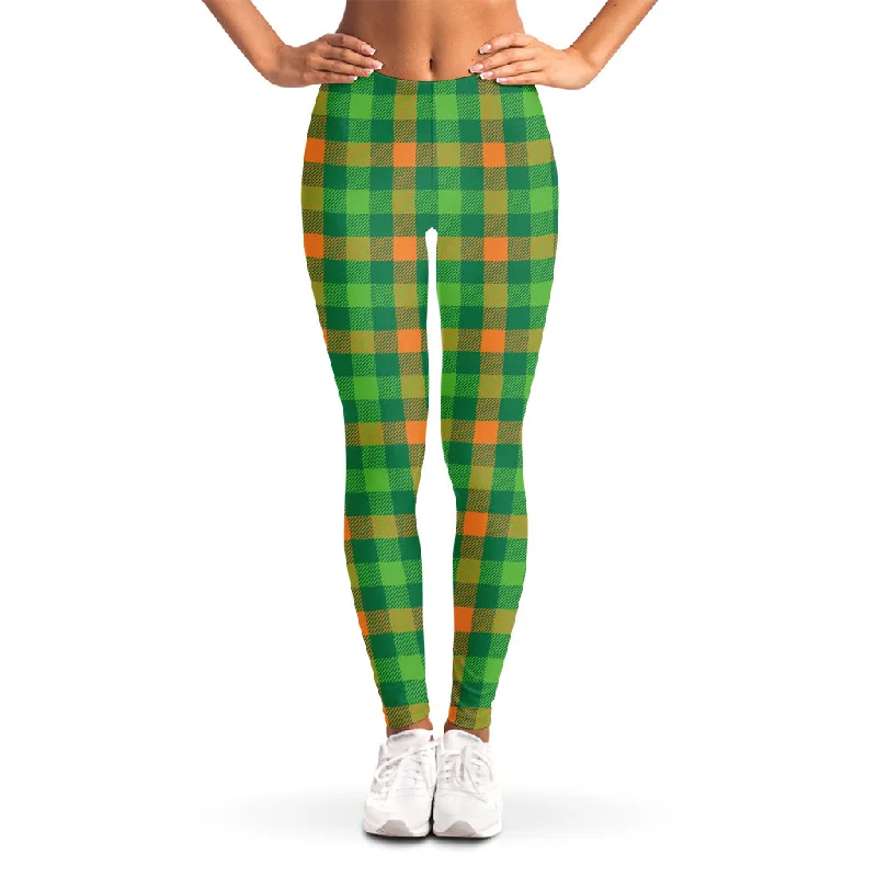 Irish Buffalo Check Pattern Print Women's Leggings Stylish Camo Print Leggings