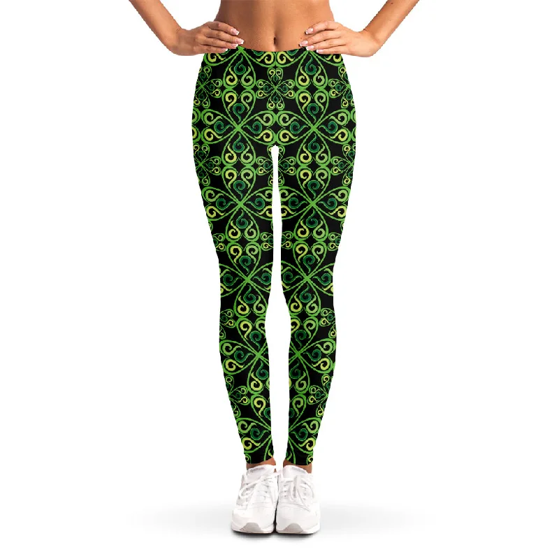 Irish Celtic Symbol Pattern Print Women's Leggings Cozy Sweat-Wicking Leggings