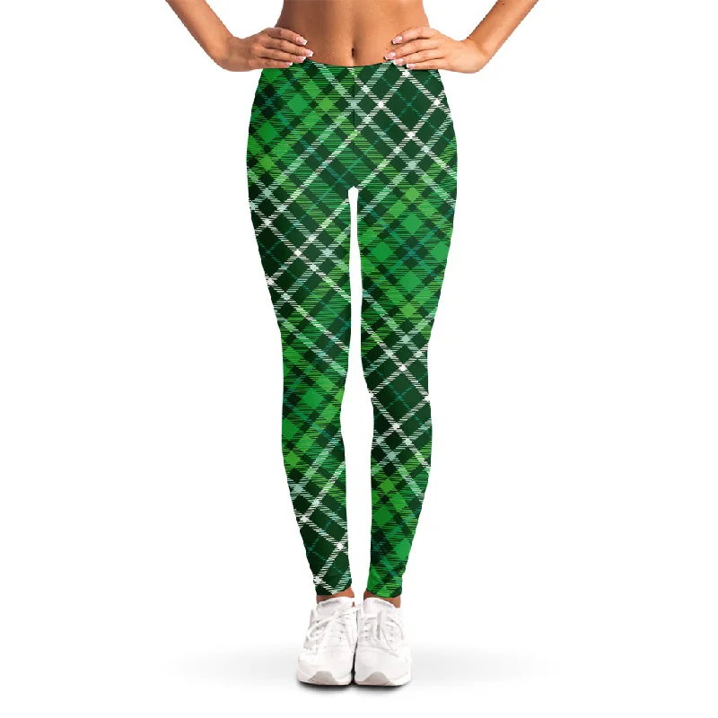 Irish Plaid Pattern Print Women's Leggings Fashionable Tummy Control Leggings