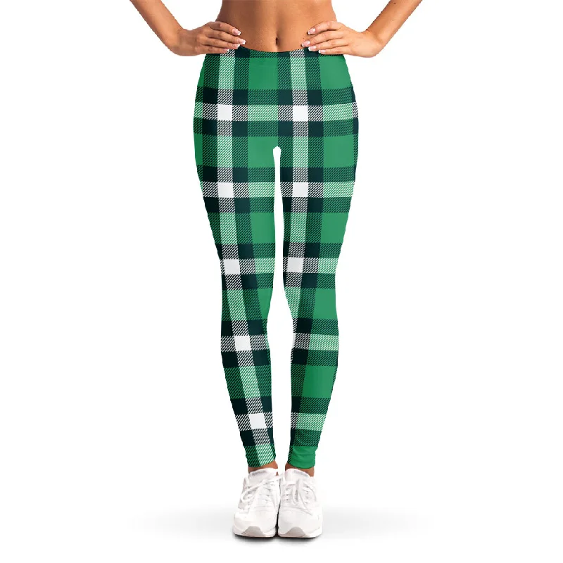 Irish St. Patrick's Day Plaid Print Women's Leggings Stylish Lightweight Leggings