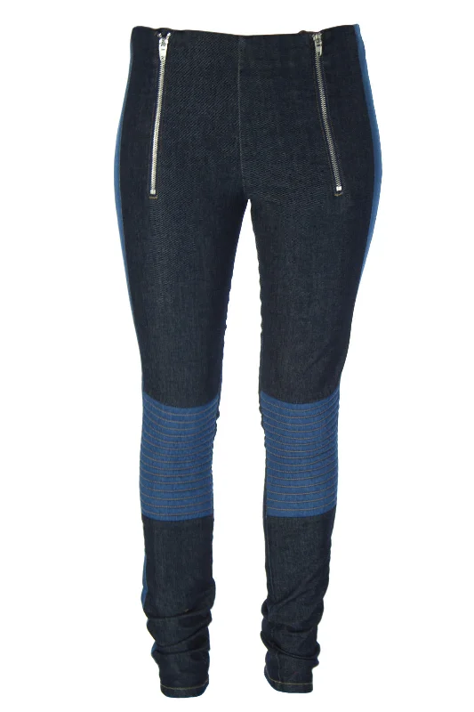 SURFACE TO AIR Women's Dk Blue + Lt Blue Ella Denim Leggings $245 NEW Trendy Spandex Leggings